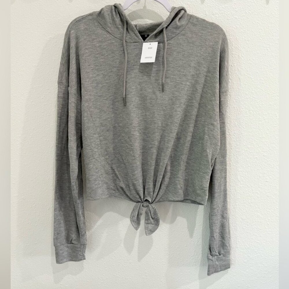 Urban Outfitters Gray Cropped Hoodie